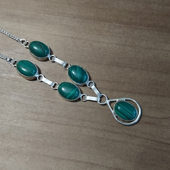 Malachite Sterling Silver Necklace - Picture 1 of 4
